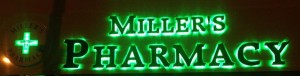 Miller's Pharmacy Waterford Shop Sign