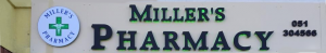 Miller's Pharmacy Waterford front sign 2